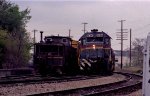 SBD 8134 passes the rear of another train